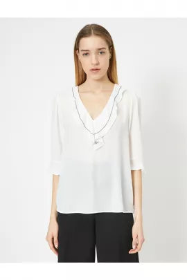Блузка Koton, Цвет: Белый, Размер: 40, изображение 3