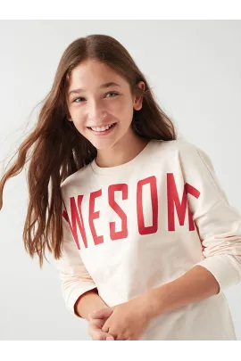 Свитшот LC Waikiki, Цвет: Бежевый, Размер: 5-6 лет