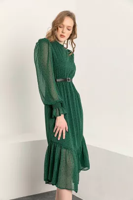 Платье  Kdm Kadın Modası, Цвет: Зеленый, Размер: L, изображение 6
