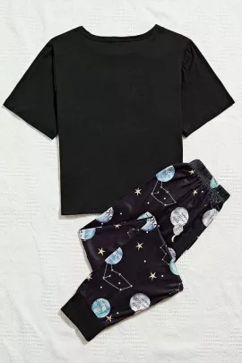 Пижамный комплект Pembishomewear, Цвет: Черный, Размер: S, изображение 2