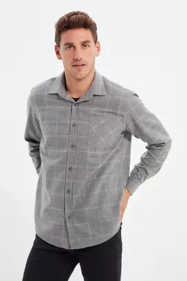 Рубашка TRENDYOL MAN, Цвет: Серый, Размер: S, изображение 2