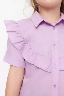 Рубашка TRENDYOLKIDS, Цвет: Сиреневый, Размер: 6-7 лет, изображение 4