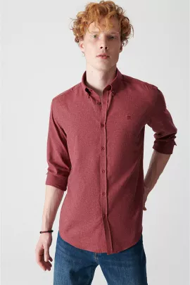 Рубашка AVVA, Цвет: Бордовый, Размер: L, изображение 3