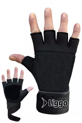 Спортивные перчатки Liggo, Цвет: Черный, Размер: XL