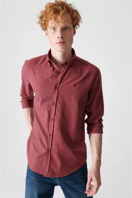 Рубашка AVVA, Цвет: Бордовый, Размер: L, изображение 4