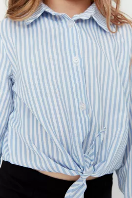 Рубашка TRENDYOLKIDS, Цвет: Голубой, Размер: 4-5 лет, изображение 4