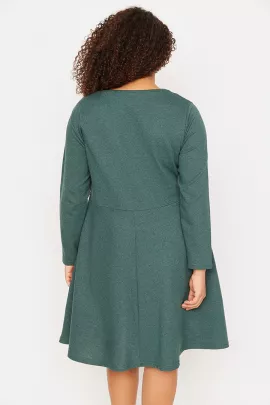 Платье Trendyol Curve, Цвет: Зеленый, Размер: 3XL, изображение 4