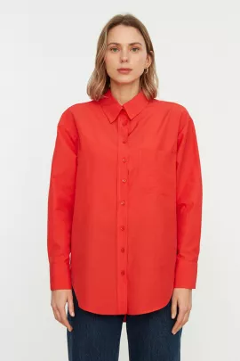 Рубашка TRENDYOLMILLA, Цвет: Красный, Размер: 38, изображение 3
