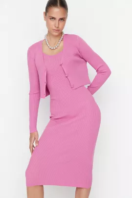 Платье TRENDYOLMILLA, Цвет: Розовый, Размер: S, изображение 3