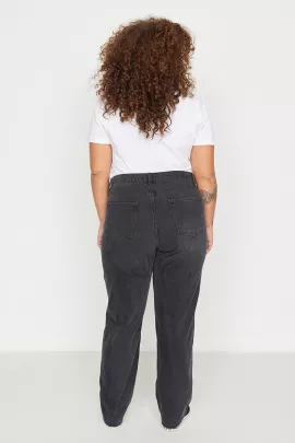 Jeans Trendyol Curve, Reňk: Çal, Ölçeg: 4XL, 5 image
