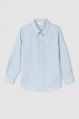 Рубашка DeFacto, Цвет: Голубой, Размер: 9-10 лет, изображение 3