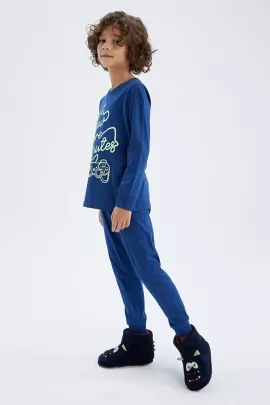 Пижамный комплект DeFacto, Цвет: Синий, Размер: 9-10 лет, изображение 2