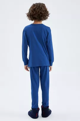 Пижамный комплект DeFacto, Цвет: Синий, Размер: 9-10 лет, изображение 5