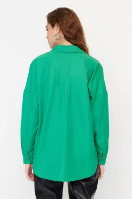 Рубашка TRENDYOLMILLA, Цвет: Зеленый, Размер: L, изображение 5