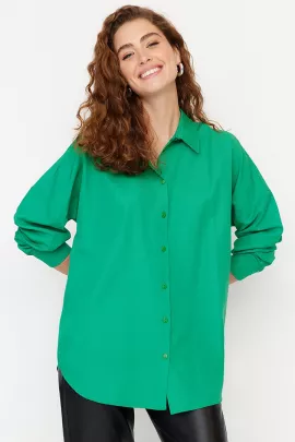 Рубашка TRENDYOLMILLA, Цвет: Зеленый, Размер: L