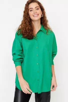 Рубашка TRENDYOLMILLA, Цвет: Зеленый, Размер: L, изображение 3