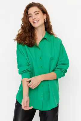 Рубашка TRENDYOLMILLA, Цвет: Зеленый, Размер: L, изображение 2