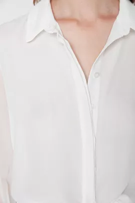 Рубашка TRENDYOLMILLA, Цвет: Белый, Размер: 34, изображение 4