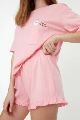 Пижамный комплект TRENDYOLMILLA, Цвет: Розовый, Размер: XS, изображение 3