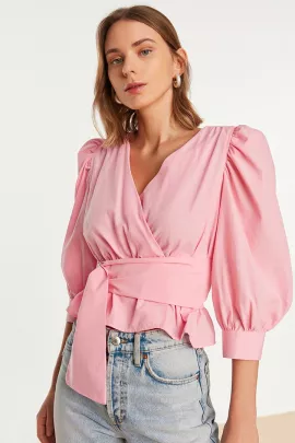 Блузка TRENDYOLMILLA, Цвет: Розовый, Размер: 38