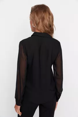 Рубашка TRENDYOLMILLA, Цвет: Черный, Размер: 34, изображение 5