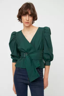 Блузка TRENDYOLMILLA, Цвет: Зеленый, Размер: 34, изображение 2