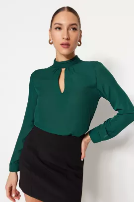 Блузка TRENDYOLMILLA, Цвет: Зеленый, Размер: 34