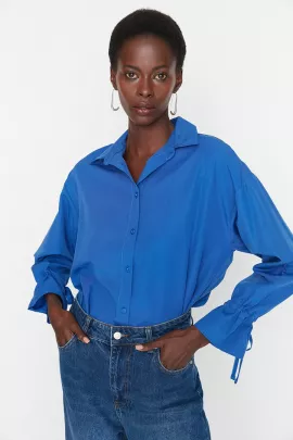 Рубашка TRENDYOLMILLA, Цвет: Синий, Размер: 38, изображение 2