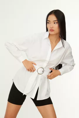 Рубашка TRENDYOLMILLA, Цвет: Белый, Размер: 34, изображение 2