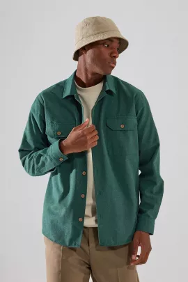 Рубашка TRENDYOL MAN, Цвет: Зеленый, Размер: S