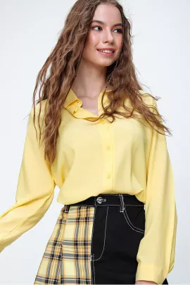 Рубашка Trend Alaçatı Stili, Цвет: Желтый, Размер: 38, изображение 5