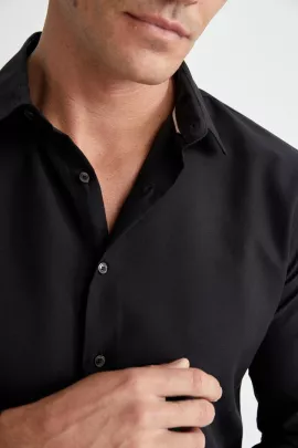 Рубашка DeFacto, Цвет: Черный, Размер: L, изображение 4