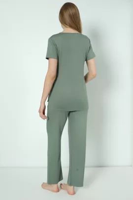 Пижамный комплект для беременных Miss Dünya Lissa, Цвет: Зеленый, Размер: L, изображение 3