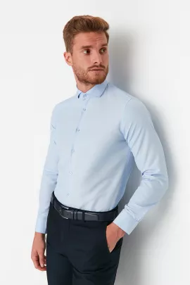 Рубашка TRENDYOL MAN, Цвет: Голубой, Размер: L, изображение 4