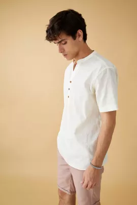 Рубашка DeFacto, Цвет: Бежевый, Размер: XL, изображение 2