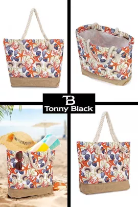 Пляжная сумка TONNY BLACK, Цвет: Бежевый, Размер: STD, изображение 2