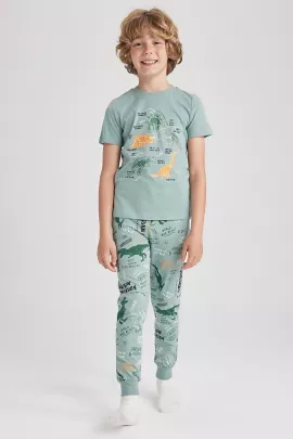 Пижамный комплект DeFacto, Цвет: Зеленый, Размер: 6-7 лет