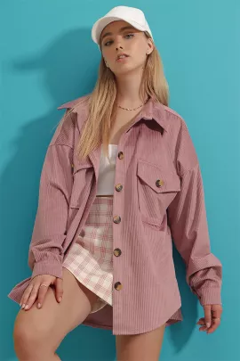 Рубашка Trend Alaçatı Stili, Цвет: Розовый, Размер: M, изображение 4