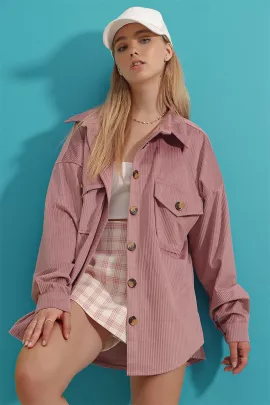 Рубашка Trend Alaçatı Stili, Цвет: Розовый, Размер: L, изображение 4