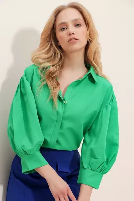Блузка Trend Alaçatı Stili, Цвет: Зеленый, Размер: M, изображение 2
