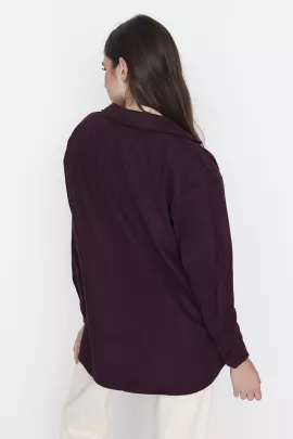 Рубашка TRENDYOLMILLA, Цвет: Сливовый, Размер: 34, изображение 5