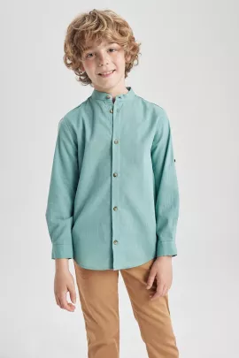 Рубашка DeFacto, Цвет: Зеленый, Размер: 8-9 лет