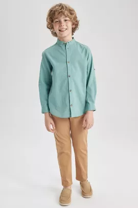 Рубашка DeFacto, Цвет: Зеленый, Размер: 9-10 лет, изображение 2