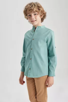 Рубашка DeFacto, Цвет: Зеленый, Размер: 9-10 лет, изображение 3