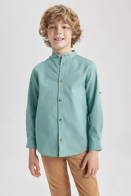 Рубашка DeFacto, Цвет: Зеленый, Размер: 8-9 лет, изображение 4