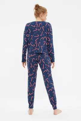 Пижамный комплект TRENDYOLMILLA, Цвет: Темно-синий, Размер: S, изображение 5