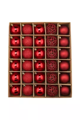 Новогодние ёлочные шары Karaca Home, Цвет: Красный, Размер: STD