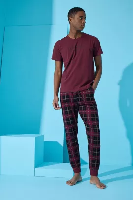 Пижамный комплект Pijamaevi, Цвет: Бордовый, Размер: L, изображение 4