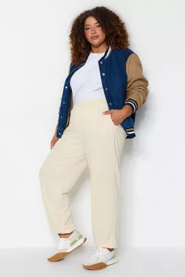 Спортивные штаны Trendyol Curve, Цвет: Бежевый, Размер: 3XL, изображение 3