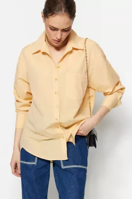 Рубашка TRENDYOLMILLA, Цвет: Желтый, Размер: 34